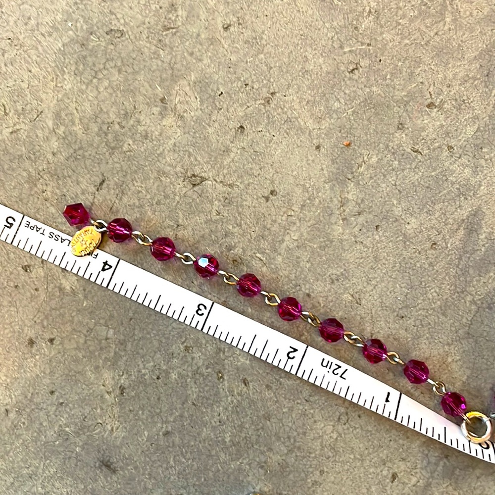 Tarina Tarantino pink Swarovski rhinestone Valentines Day heart necklace XL - Picture 16 of 17